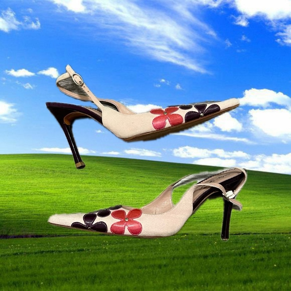 Flower slingback heels - Picture 2 of 4